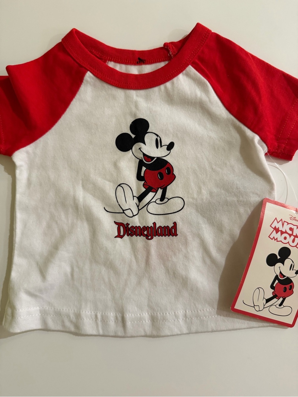 Disney Baby Mickey Mouse White & Red Raglan Tee size 0-3 months
